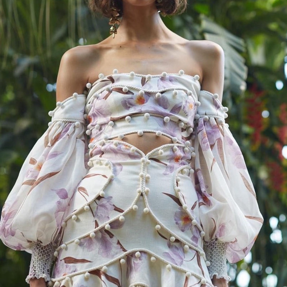 Zimmermann White and Purple Floral Crop Top - Picture 5 of 11